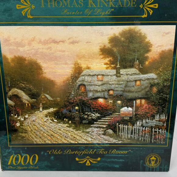 Thomas Kinkade New Olde Porterfield Tea Room 1000 Piece 27 x 20 Puzzle Sealed. - Picture 2 of 8